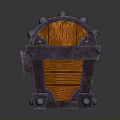 Wooden Treasure Chest with Metal Rivets Curved Top Decorative Lock Storage Box
