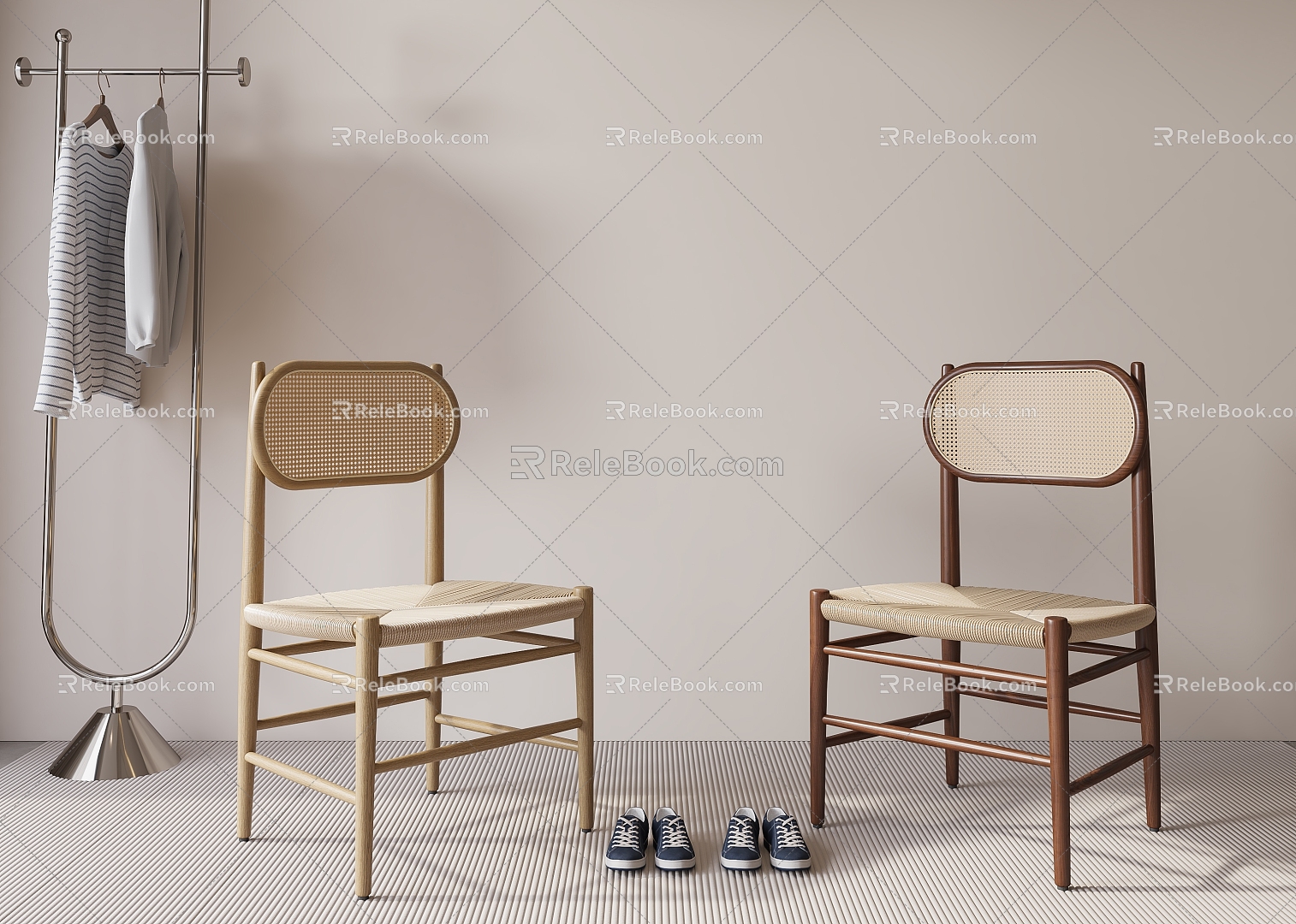 Middle Ancient Style Retro Style Dining Chair 3d model