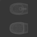 Modern Minimalist Gray Bathroom Interior with Ceramic Toilet and Bidet