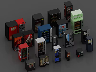 Commercial Equipment Vending Machines With Various Designs And Color Options 3d model