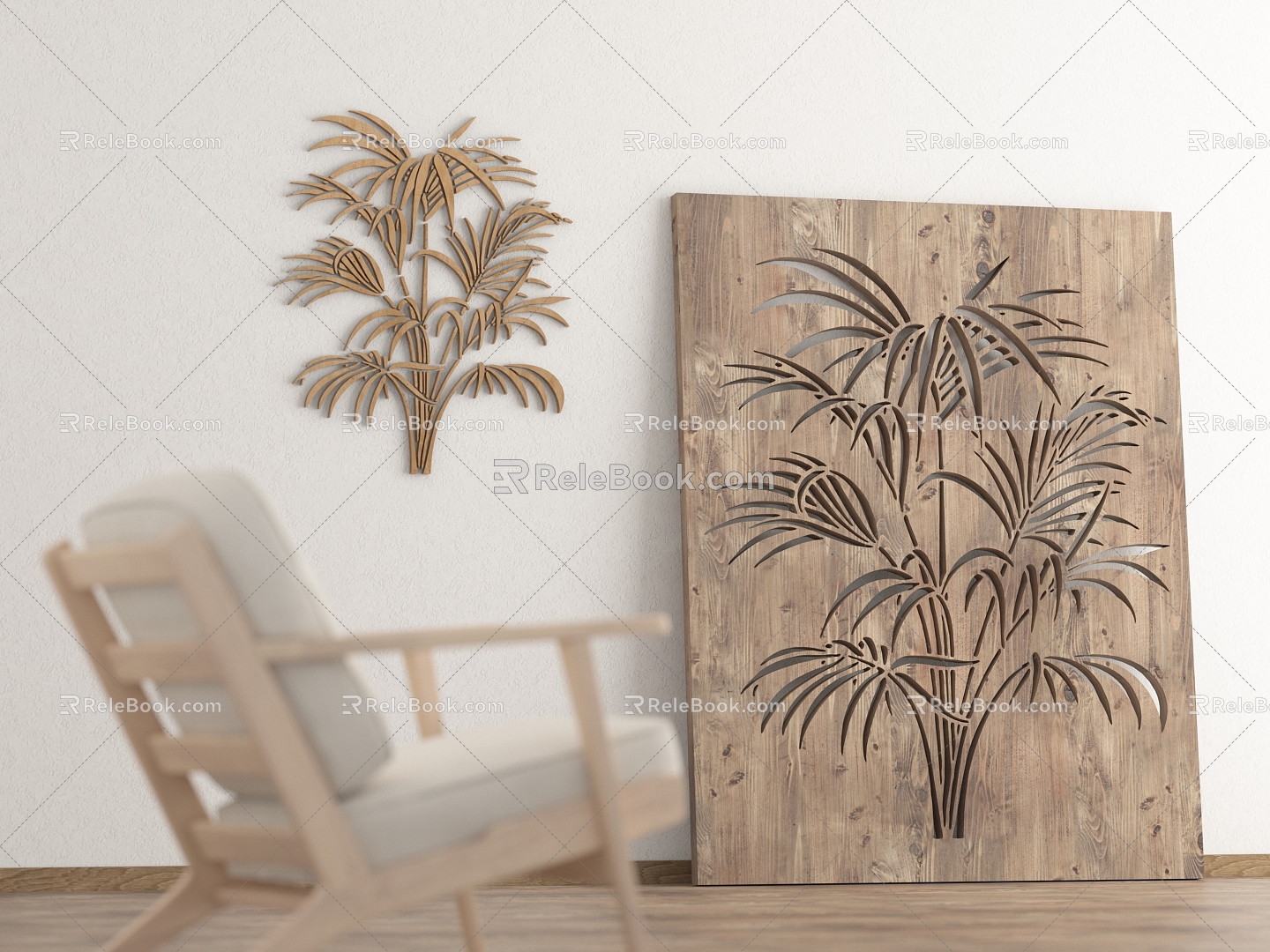 Chinese Bamboo Silhouette Bamboo Bamboo Culture Carving Basket Empty Shady Carving Plate Carving Picture Silhouette Bamboo Element Decorative Board Partition Chair Bamboo 3d model