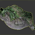 Realistic Miniature Natural Landscape Model With Green Vegetation Stone Structure Moss And Ground Cover