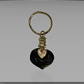 Elegant Fashion Accessory Gold Keychain With Heart Shaped Pendant Design