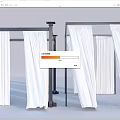 White Curtains Hanging On Modern Curtain Rods For Home Interior Design