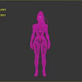 Futuristic Female Character In Black And Red Form Fitting Combat Suit With White Hair
