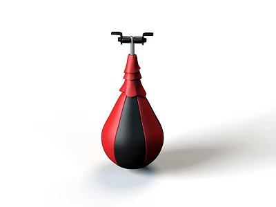 Red And Black Speed Punching Bag With Top Handle For Boxing Training Equipment 3d model