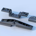 Black Industrial Mechanical Parts Featuring Various Shapes Holes Slots And Structural Design 3D Rendering