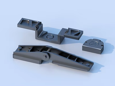 Black Industrial Mechanical Parts Featuring Various Shapes Holes Slots And Structural Design 3D Rendering 3d model