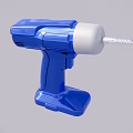 Blue Electric Cordless Drill Power Tool With White Tip And Handle 3d model