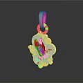 Elegant Metallic Pendant With Intricate Bird Design And Cloud Patterns For Daily Use