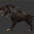 Ferocious Wolf Like Mythical Creature With Red Glowing Eyes Sharp Fangs And Clawed Paws 3d model