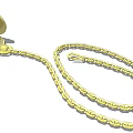 Golden Open Pocket Watch With Decorative Dial And Gold Chain Design
