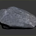 Natural Light Blue Gray Stone With Rough Textured Surface On Dark Background 3d model