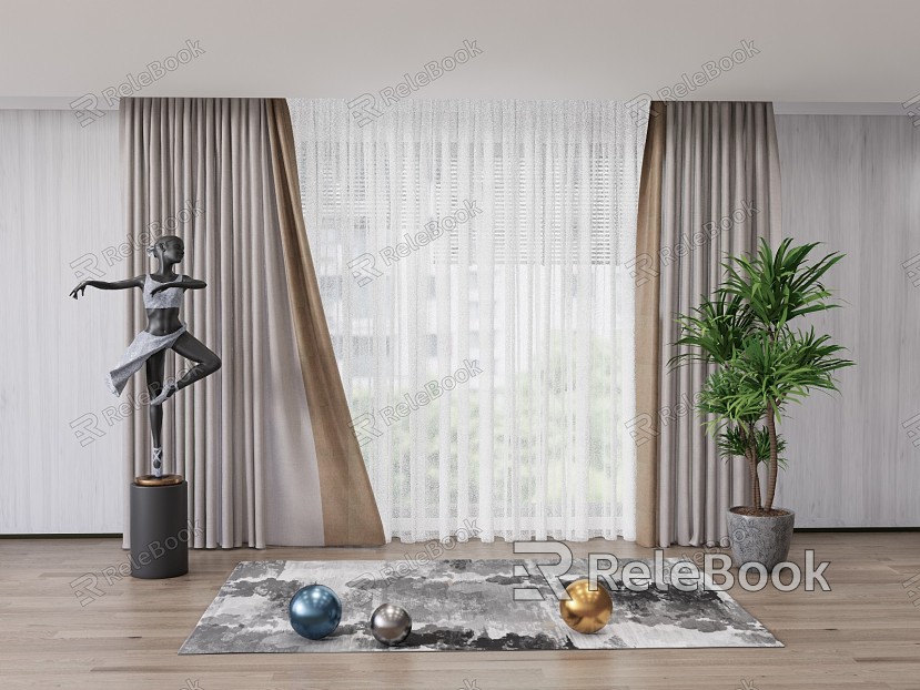 Modern Curtain Fabric Curtain model