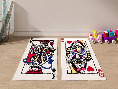 Modern Square Carpet Children's Room Carpet 3d model