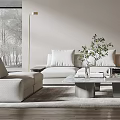 Modern Living Room Interior Design With Sofa Coffee Table Plants And Wooden Accent Wall