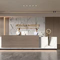 Company Front Desk Background Wall Reception Area Bar Desk Reception Desk Lobby Simple Lobby 3d model