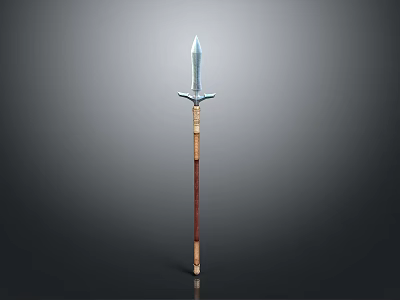Traditional Handcrafted Sword With Sharp Polished Blade Wooden Handle And Metal Guard 3d model