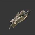 Detailed Miniature Model of Ancient Village with Traditional Buildings Roads and Natural Terrain