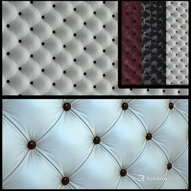Tufted Upholstery with Various Colors and Textured Patterns for Elegant Interior Design 3d model 