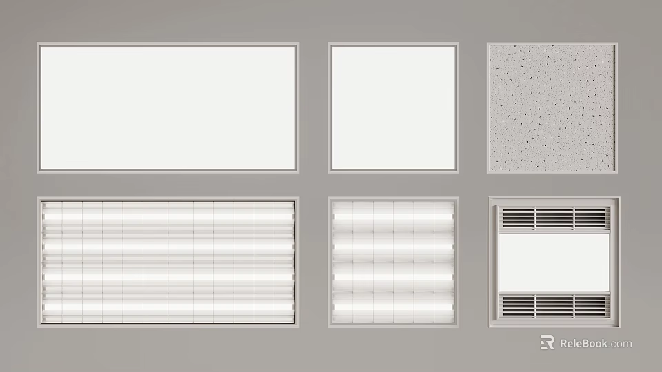 Various Grille Lights With Diverse Styles And Designs For Ceiling Installation 3d model 