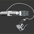 Silver Metal Mechanical Component With Rod Cable Clip And Connector Structure Design