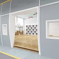 Cartoon Themed Kids Playroom With Orange Car Bed Piano Bookshelf And Staircase