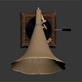 Antique Phonograph With Polished Brass Horn Wooden Base And Vinyl Record