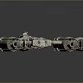 Futuristic Cosmic Spaceship Design With Yellow White Modules And Twin Engines