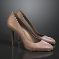 Classic Brown Leather High Heels with Sleek Design and Stiletto Heel