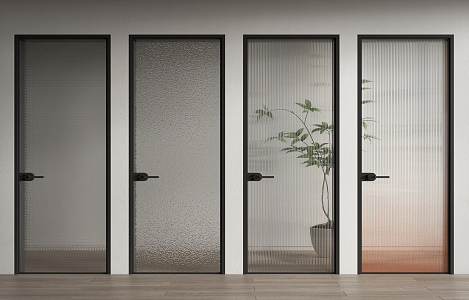 Modern swing door Changhong glass door bathroom door 3d model