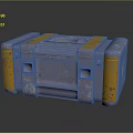 Industrial Metal Equipment Case With Orange Accents Control Panels And Reflective Surface