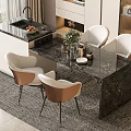 Black Island Table Rock Board Dining Table and Chair Combination Simple Dining Table Cream Style Household Dining Table Black Marble Island Table Dining Table 3d model