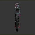 Futuristic Rifle With Neon Pink Blue Purple Glowing Details And Modern Design