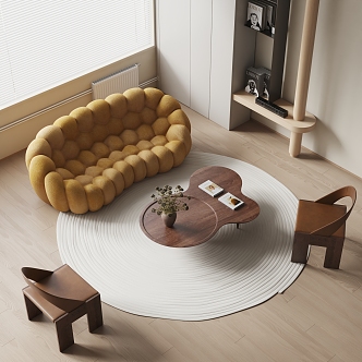 Quiet Moooi Sofa Coffee Table Combination 3d model