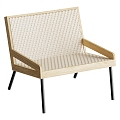 Ethimo solid wood lounge chair 3d model