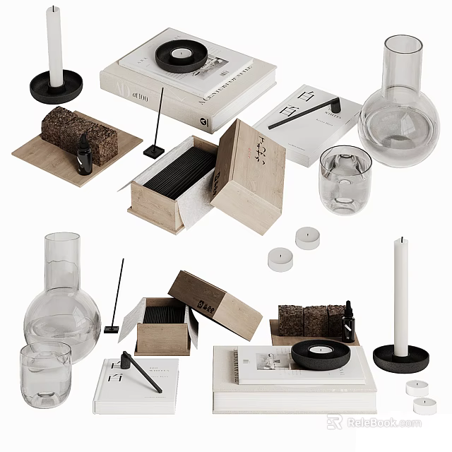 Modern Cabinets With Home Decor Accessories 3d model