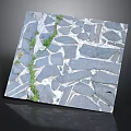 Natural Gray Irregular Stone Slab Pavement With Green Moss Growth