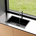 Modern sink large single sink basin vegetable basin faucet 3d model