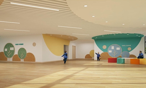 Modern Kindergarten Hall Lobby 3d model