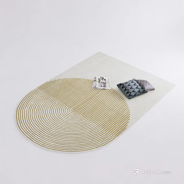Modern Creative Styled Rug Design With Circular Pattern Striped Details And Layered Texture 3d model 
