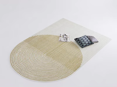 Modern Creative Styled Rug Design With Circular Pattern Striped Details And Layered Texture 3d model