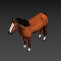 Brown Game Character Horse With Black Mane White Face And White Hooves