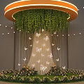 Stunning Photo Spot With Orange Glowing Ceiling Green Vines White Butterflies And Flower Base