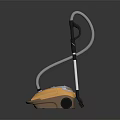 Orange And White Portable Vacuum Cleaner With Modern Design Handle And Hose