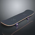 Black Skateboard With Smooth Deck And Colorful Wheels For Daily Use