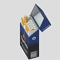 Open Cigarette Pack With Cigarettes Inside And Health Warning Label 3d model