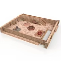 Traditional Building Interior With Wooden Structure Open Layout Multiple Carpets And Furniture