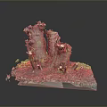 Natural Stone and Wood Decorative Artwork With Tree Stumps And Rough Textured Base