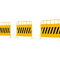 Temporary Yellow Safety Barriers with Black Stripes for Construction Sites 3d model